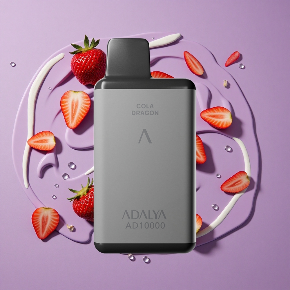 Adalya AD 10000 Puffs Aardbei Plons Ruimtegrijs Oplaadbaar 14 ml