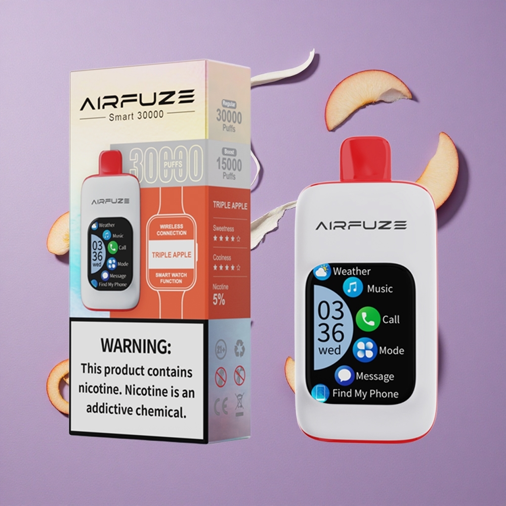 AirFuze Smart 30000 Puffs Drie Appel Disposable Pod met 900mAh en Type-C