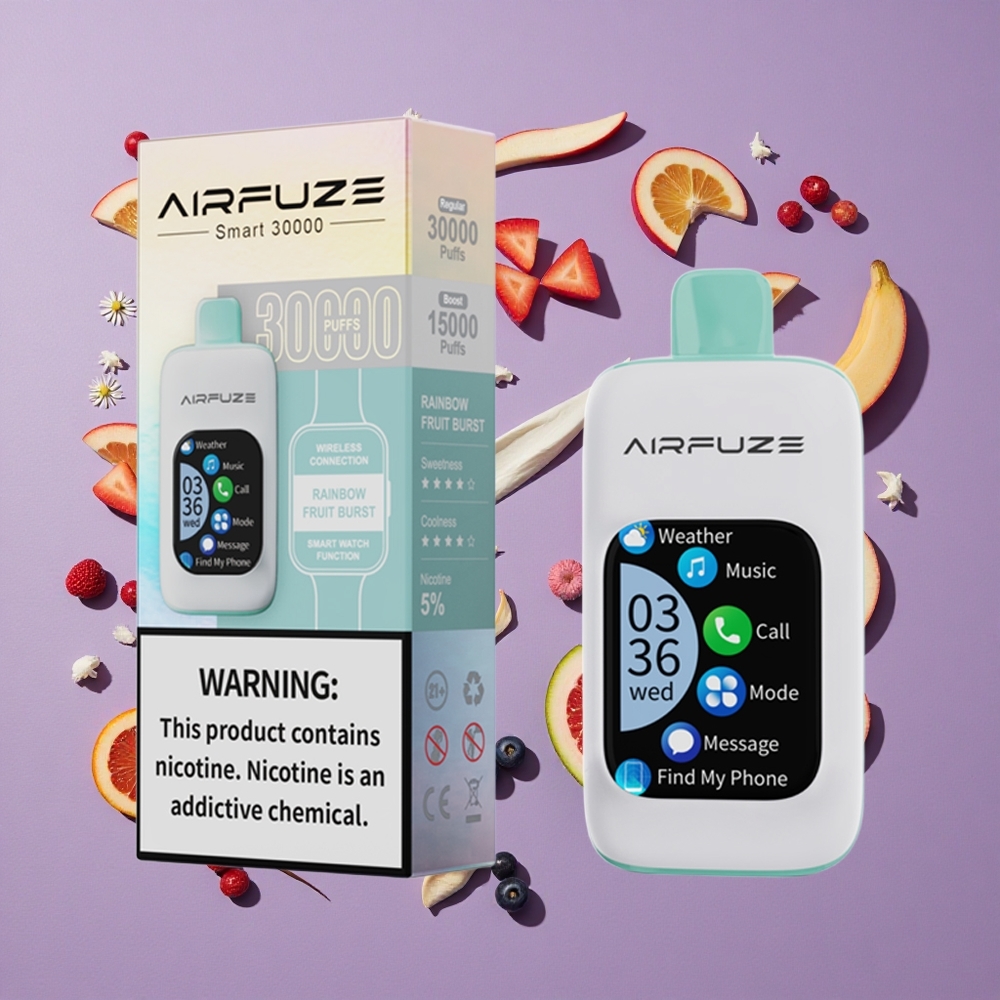 AirFuze Smart 30000 Puffs Regenboog Fruit Uitbarsting Disposable Pod 900mAh Type-C