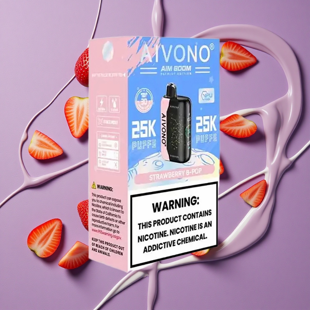 Aivono Aim Boom 25000 Puffs 28ml Aardbei B Pop 0% 2% 3% 5% Nicotine