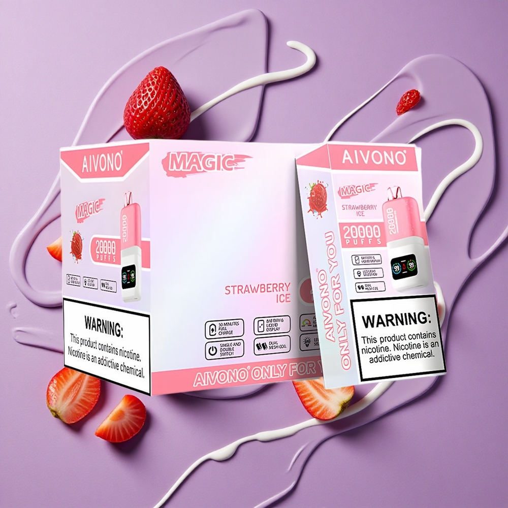 Aivono Aim Magic 20000 Puffs 26ml Aardbei IJs Dual Mesh Coils