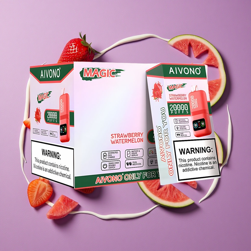 Aivono Aim Magic 20000 Puffs Aardbei Watermeloen Dual Mesh Coils LCD Display