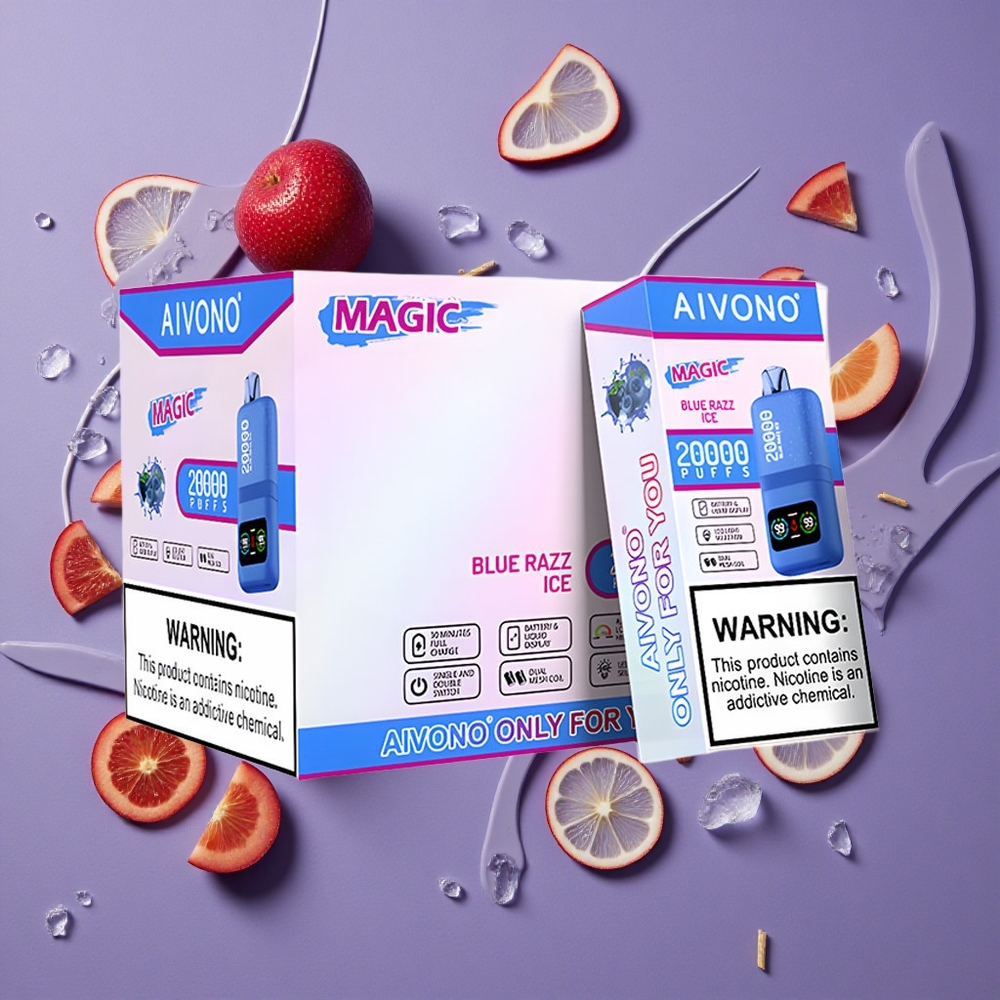 Aivono Aim Magic 20000 Puffs Blauwe Framboos Ijs Dual Mesh LCD