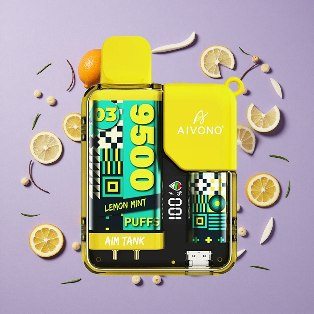 Aivono AIM-TANK 9500 Puffs Citroen Munt 18ml LCD