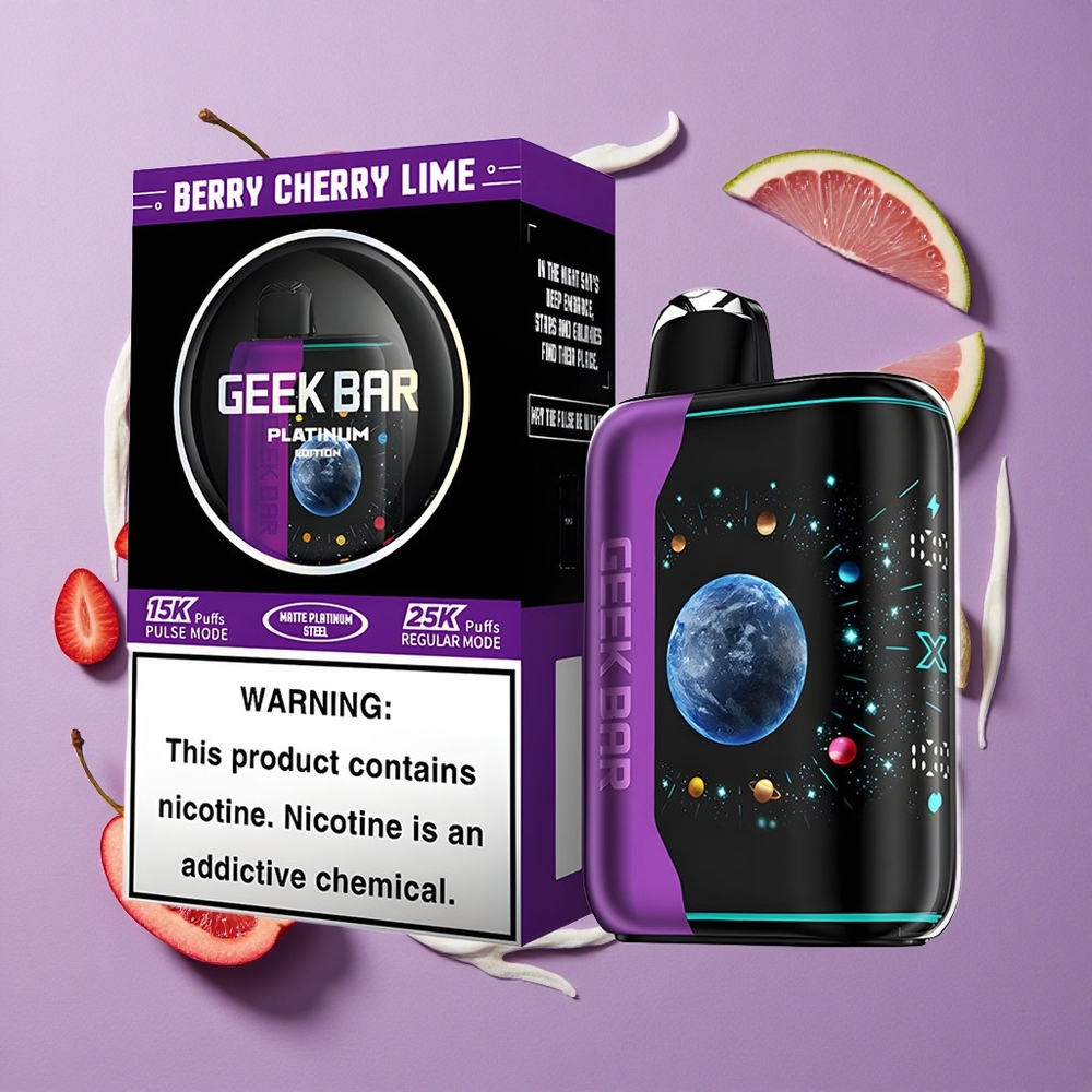 GEEK BAR Platinum Edition 25000 Puffs Bes Kers Limoen Dynamisch 3D Gebogen Scherm