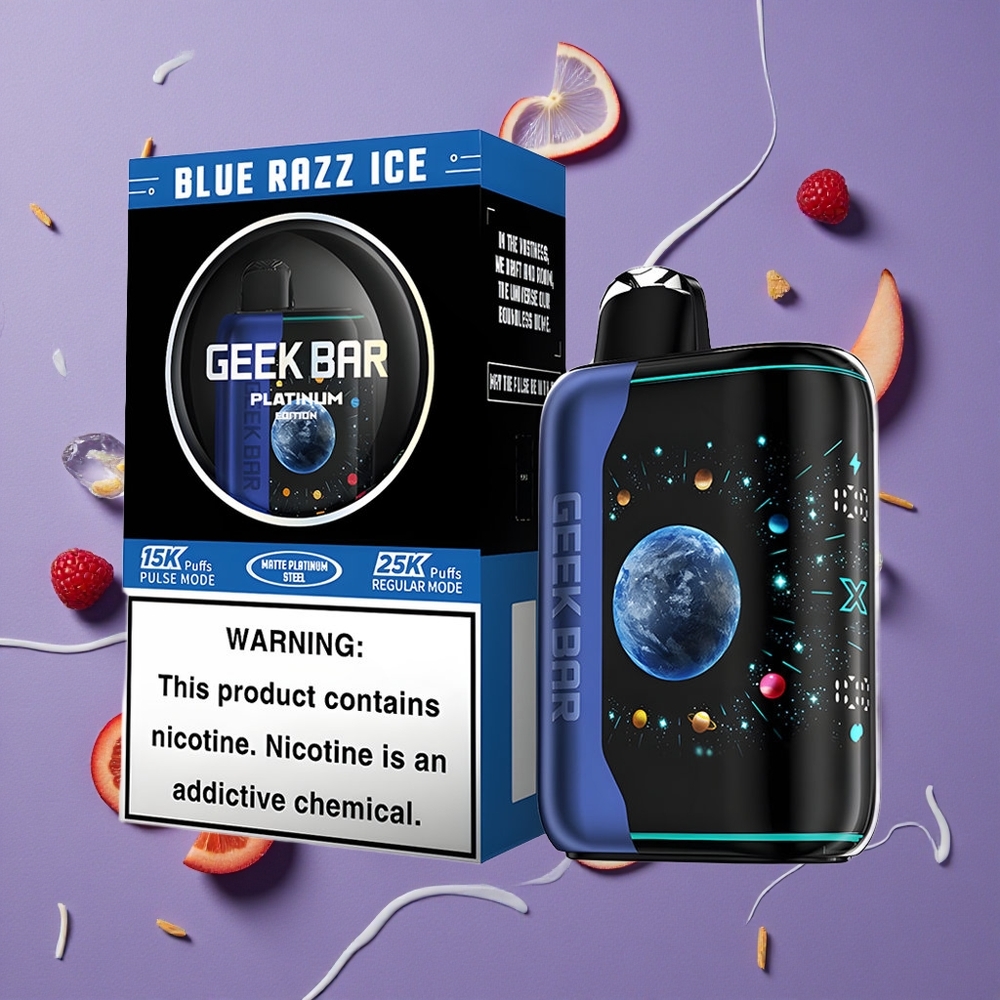 GEEK BAR Platinum Edition 25000 Puffs Blauwe Framboos Ijs Dual Mesh Coil