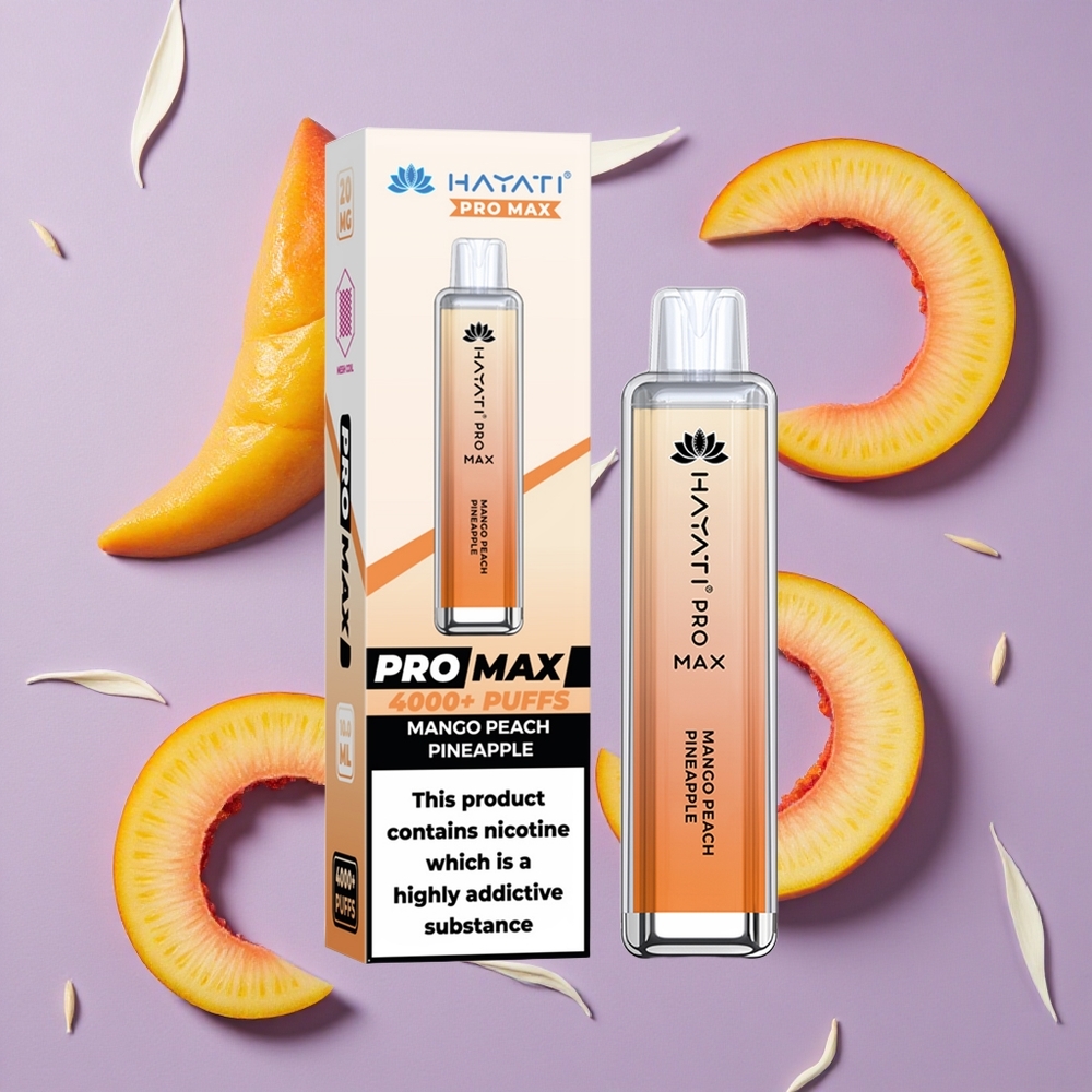 Hayati Pro Max 4000 Peuters Mangoperzik Ananas Oplaadbare Accu Dual 1.1 Ohm Mesh Coil