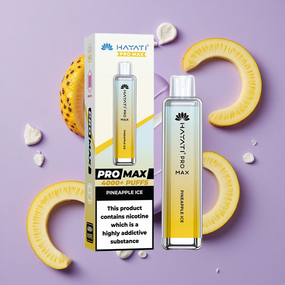Hayati Pro Max 4000 Puffs Ananas IJs Oplaadbare Accu & 2ml Tank