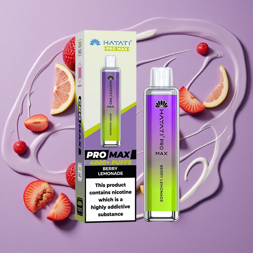 Hayati Pro Max 4000 Puffs Bes Vape Bessen Limonade met Oplaadbare Accu en Dual 1.1 Ohm Mesh Coil