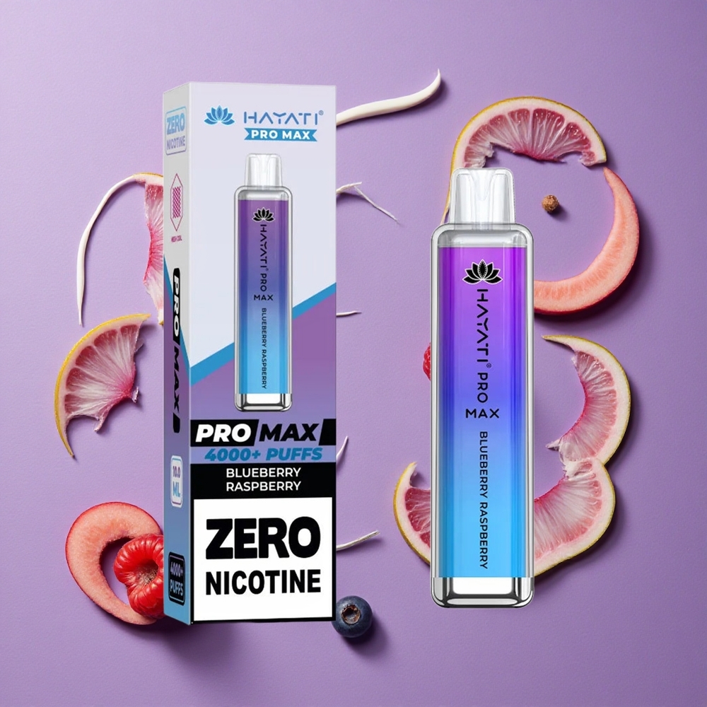 Hayati Pro Max 4000 Puffs Blauwe Bes Framboos Oplaadbare 2ml Tank