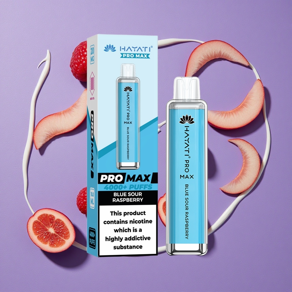 Hayati Pro Max 4000 Puffs Blauwe Zure Framboos 1400mAh Oplaadbaar