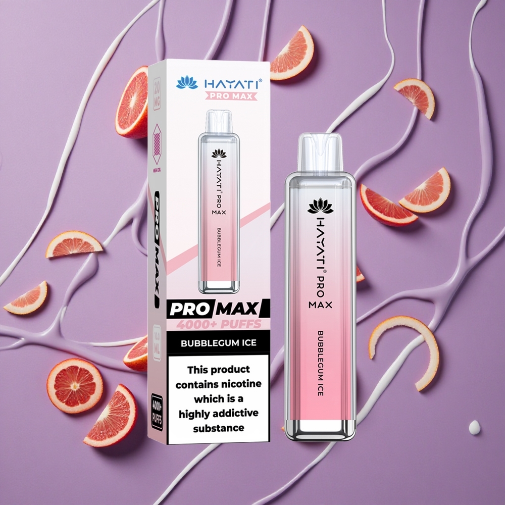 Hayati Pro Max 4000 Puffs Bubblegum IJs Dual 1.1 Ohm Mesh Coil