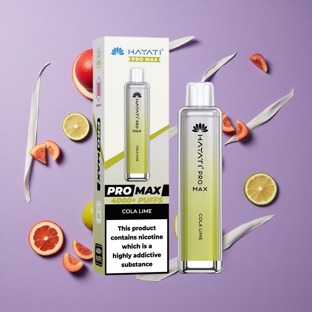 Hayati Pro Max 4000 Puffs Cola Limoen Oplaadbaar Kristal