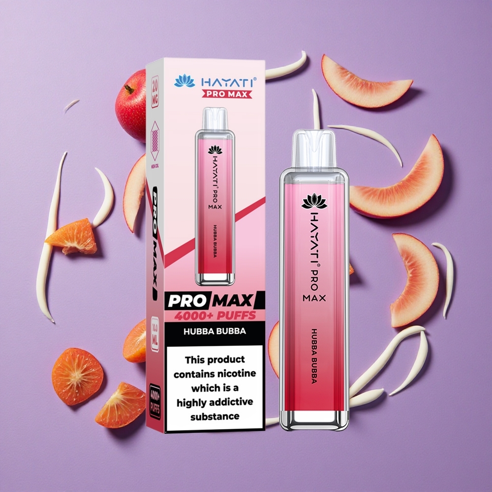 Hayati Pro Max 4000 Puffs Hubba Bubba 1400mAh Oplaadbaar Kristal