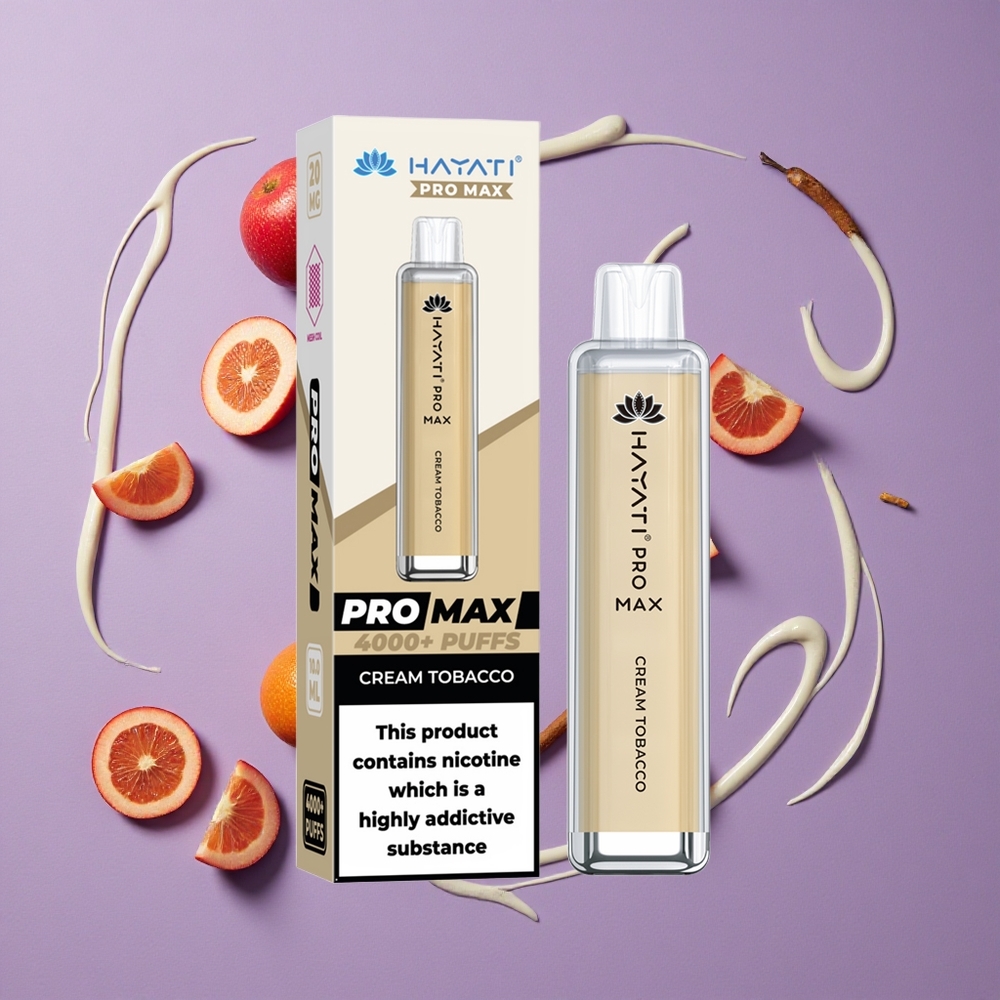 Hayati Pro Max 4000 Puffs Roomse Tabak Oplaadbare Batterij Dual Mesh Coil