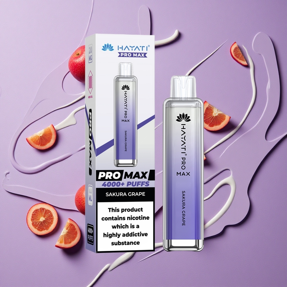 Hayati Pro Max 4000 Puffs Sakura Druif Oplaadbare 1400mAh