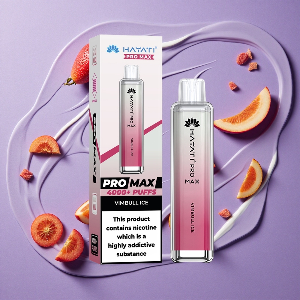 Hayati Pro Max 4000 Puffs Vimbull IJs Oplaadbare Accu en Dual 1.1 Ohm Mesh Coil