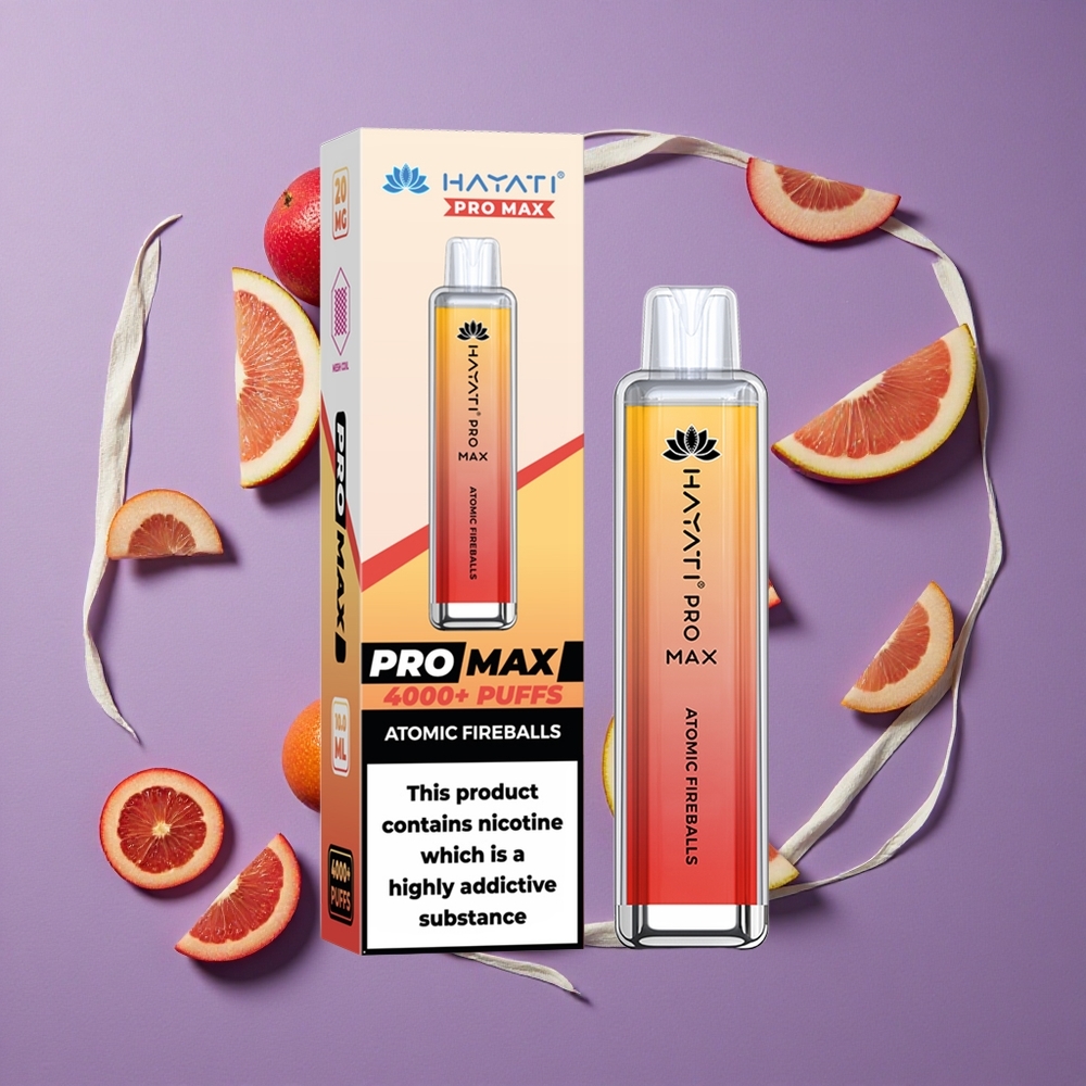 Hayati Pro Max 4000 Puffs Wegwerp Vape Atomisch Vuurballen