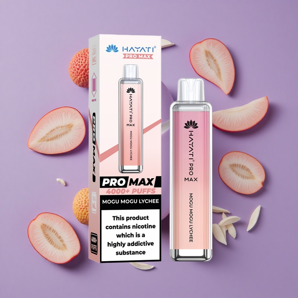 Hayati Pro Max 4000 Puffs Wegwerp Vape Mogu Mogu Lychee (Oplaadbare batterij & 1400mAh)