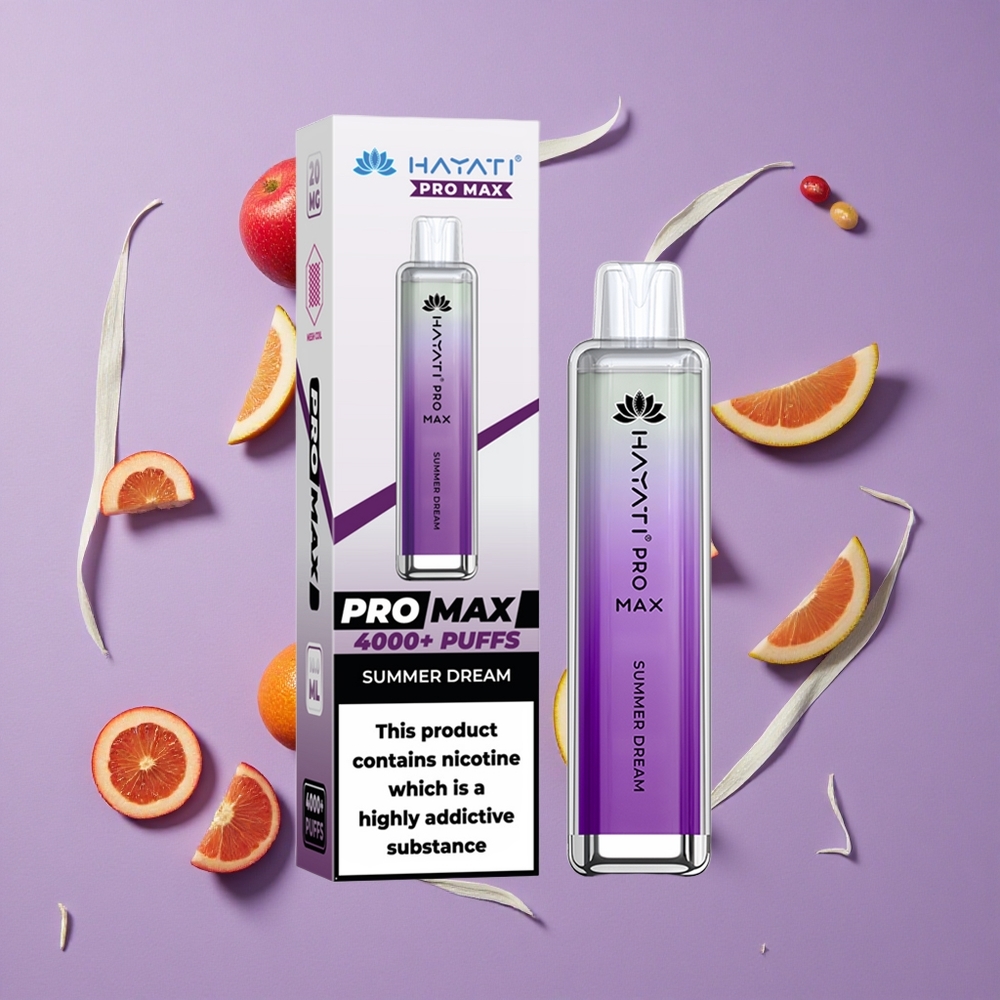 Hayati Pro Max 4000 Puffs Zomer Droom Dual Mesh Coil & Oplaadbare Accu