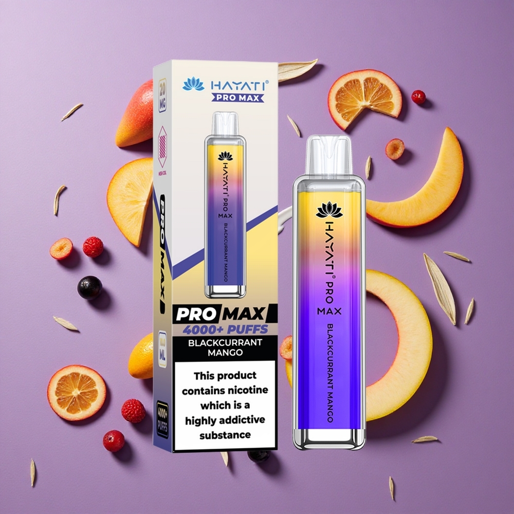 Hayati Pro Max 4000 Puffs Zwarte Bes Mango Oplaadbare 1400mAh