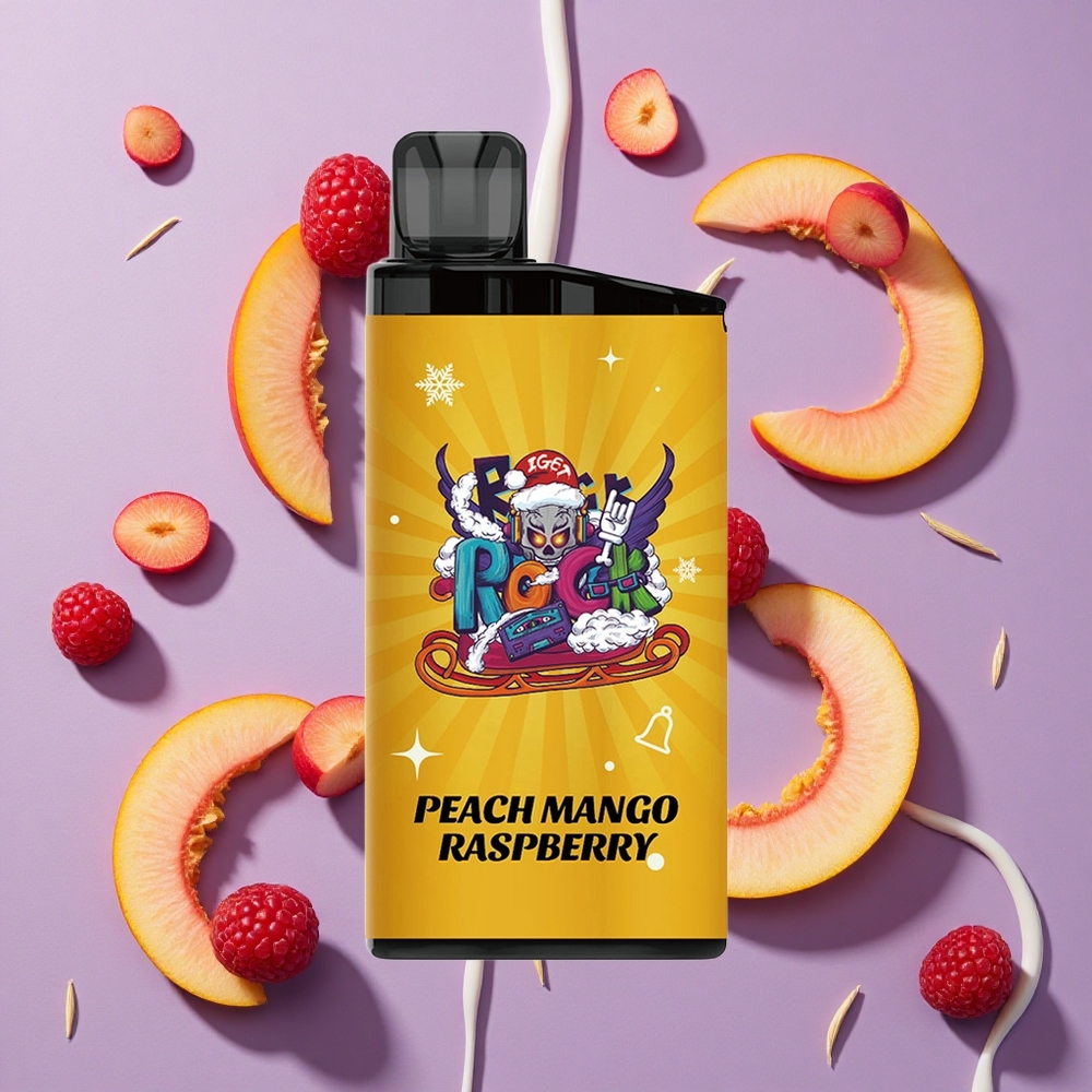 IGET Bar 3500 Puffs Perzik Mango Framboos 1400 mAh 1.2 Ohm Mesh Coil