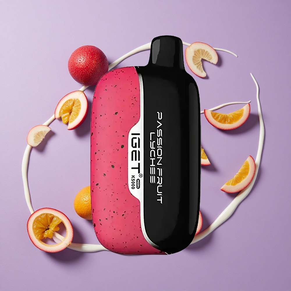 IGET Moon K5000 5000 Puffs Passievrucht Lychee PC Materiaal Mesh Coil 1.35 Ohm