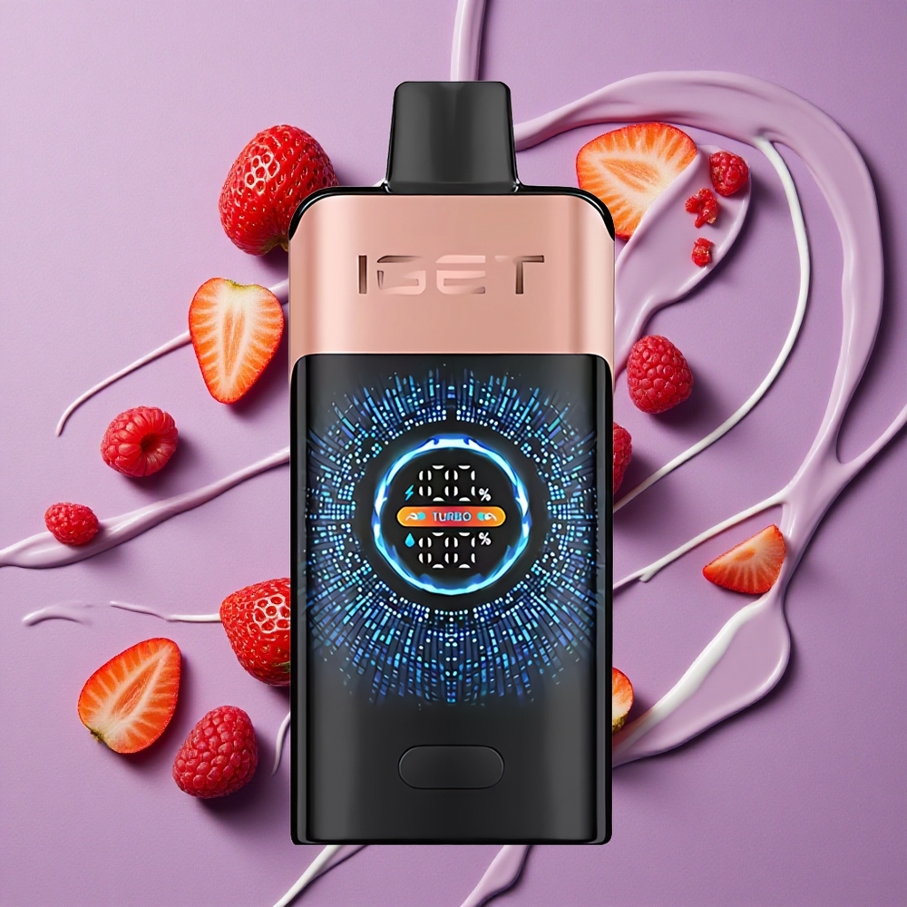 IGET ONE 12000 Puffs Aardbei Framboos 2700 mAh Batterijcapaciteit 0.6 ohm Dual Mesh Coil