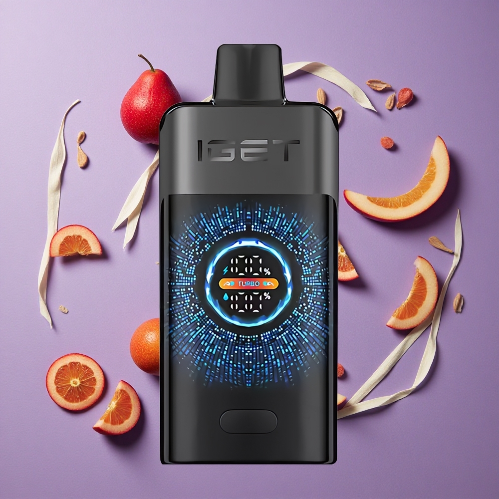 IGET ONE 12000 Puffs Zwarte Bos 2700 mAh Batterijcapaciteit Grote Gebogen Kleurenscherm