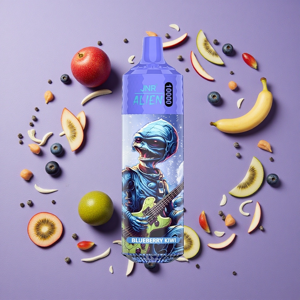 JNR Alien 10000 Puffs 850mAh Blauwe Bes Kiwi RGB LED