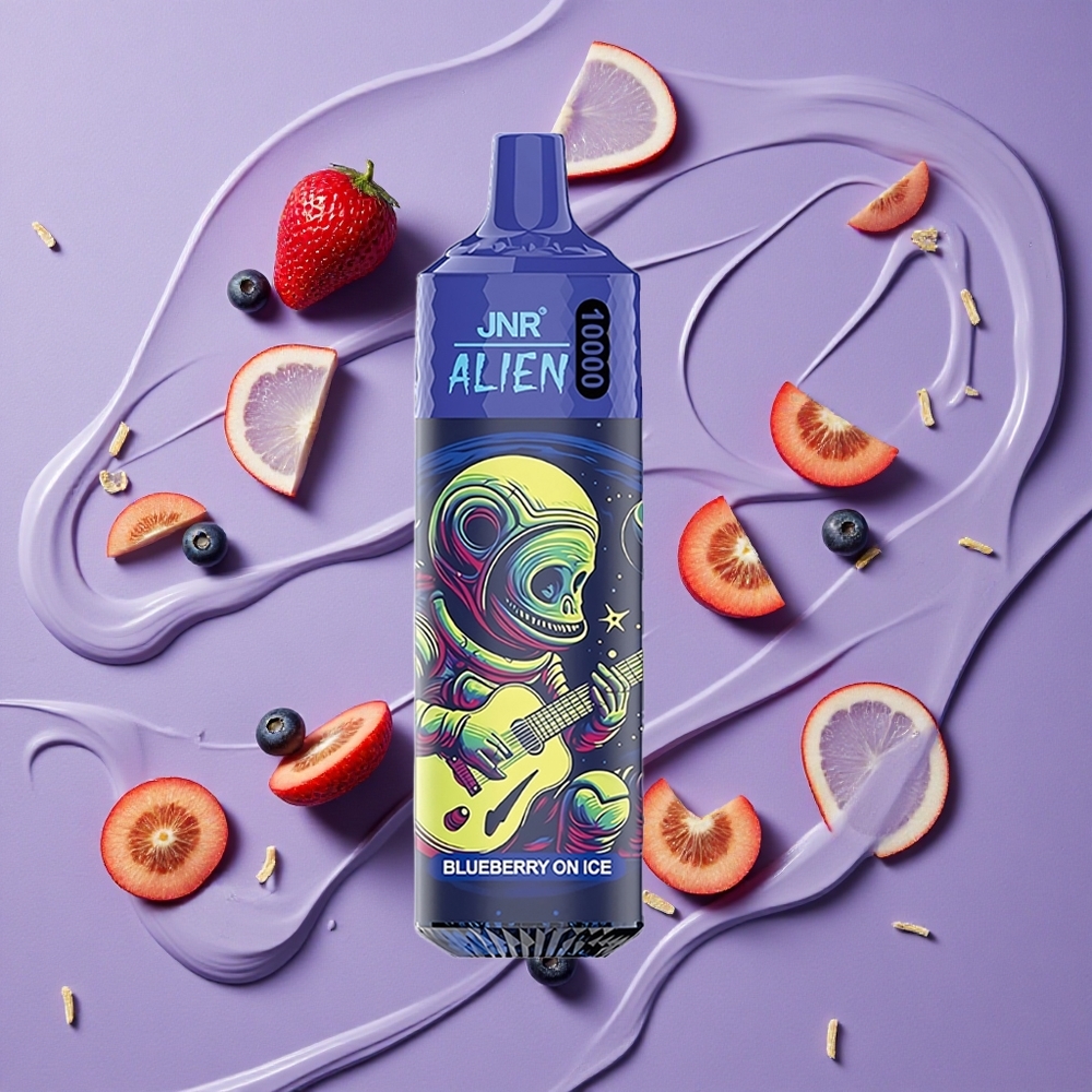 JNR Alien 10000 Puffs 850mAh Blauwe Bes Op IJs Mesh Coil
