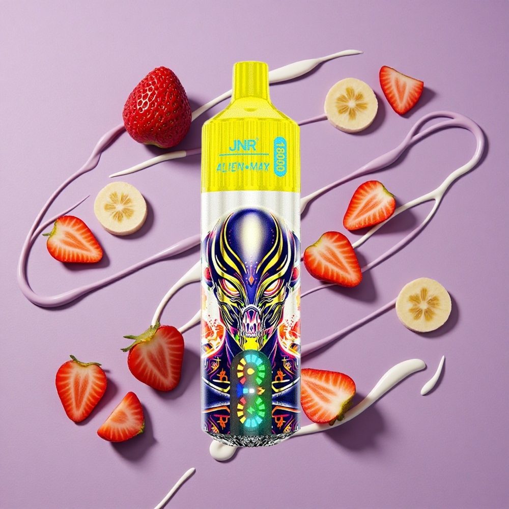 JNR Alien Max 18000 Puffs Aardbei Banaan Dual Mesh Coil & 28ml E-liquid