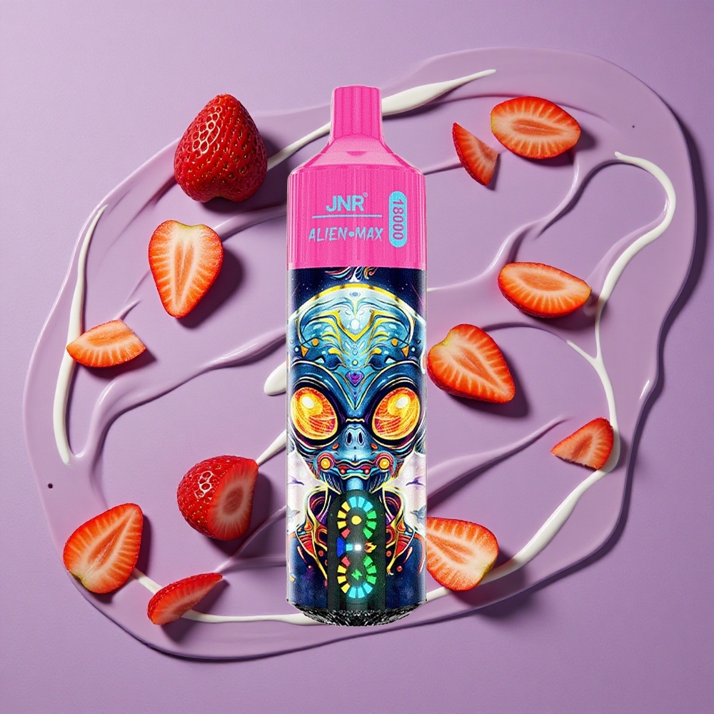 JNR Alien Max 18000 Puffs Aardbei IJs Dual Mesh Coil & 28ml E-liquid
