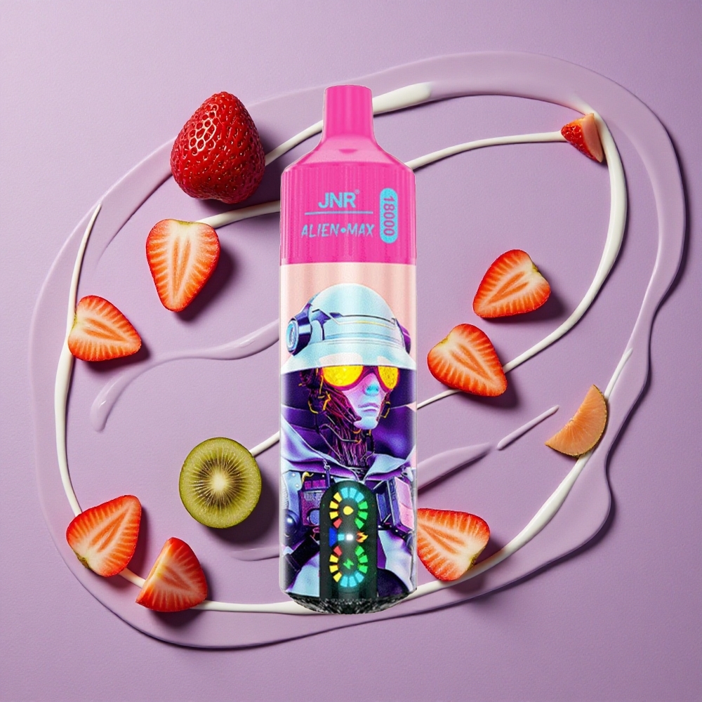 JNR Alien Max 18000 Puffs Aardbei Kiwi Dual Mesh Coil & 28ml E-liquid