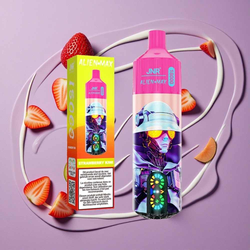 JNR Alien Max 18000 Puffs Aardbei Kiwi Dual Mesh Coil & 28ml E-liquid