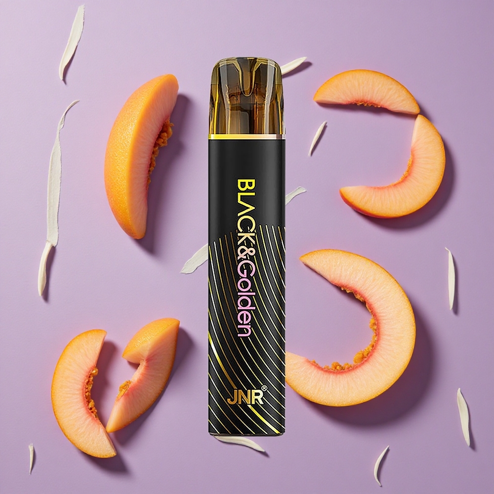 JNR Black&Golden 600+200 Puffs Perzik Mango 550mAh 2ml E-Liquid