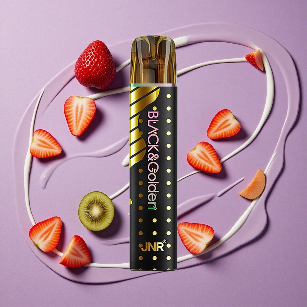 JNR Black&Golden 600+200 Puffs Wegwerp Vape Aardbei Kiwi TPD Gecertificeerd