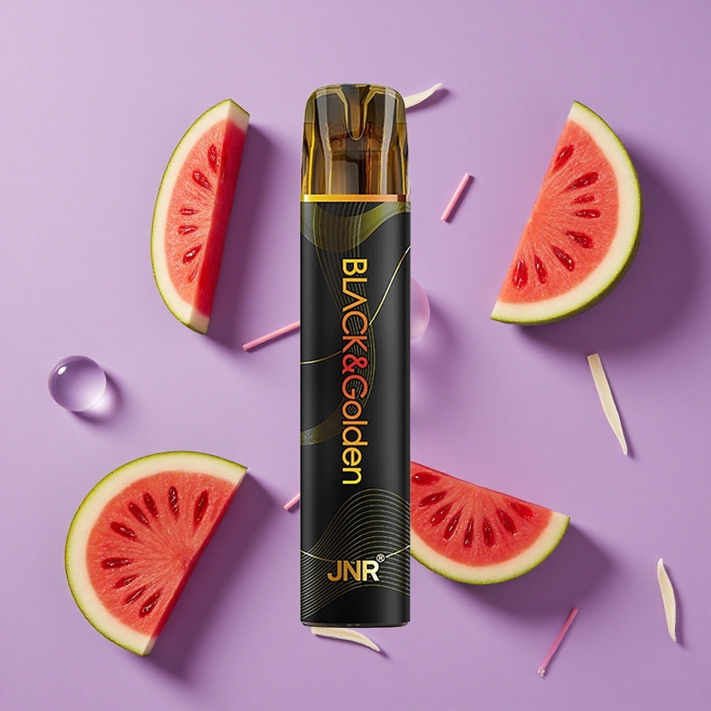 JNR Black&Golden 600+200 Puffs Wegwerp Vape Watermelon Kauwgom