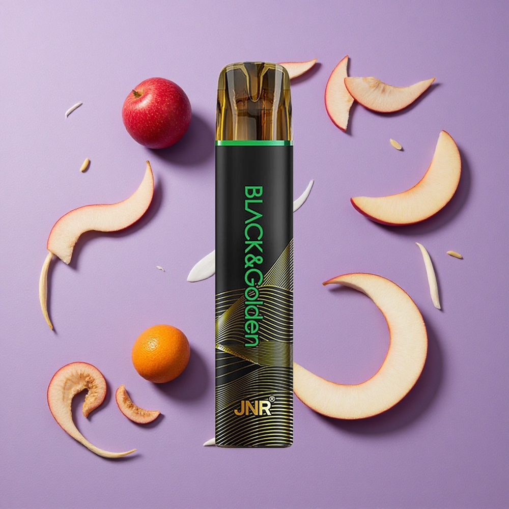JNR Black&Golden 600+200 Puffs Wegwerp Vape Zuur Appel TPD Gecertificeerd