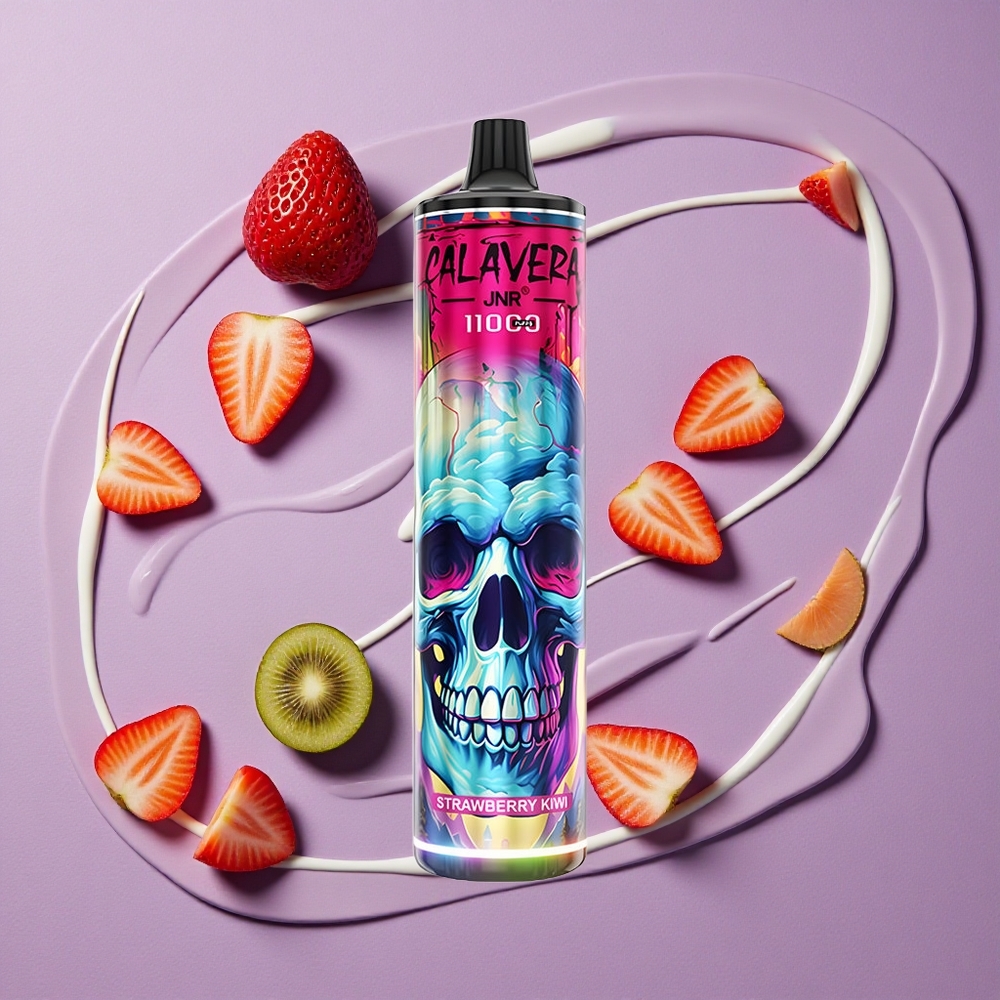 JNR Calavera 11000 Puffs Aardbei Kiwi Wegwerp Vape met Type-C opladen en 850 mAh Batterij