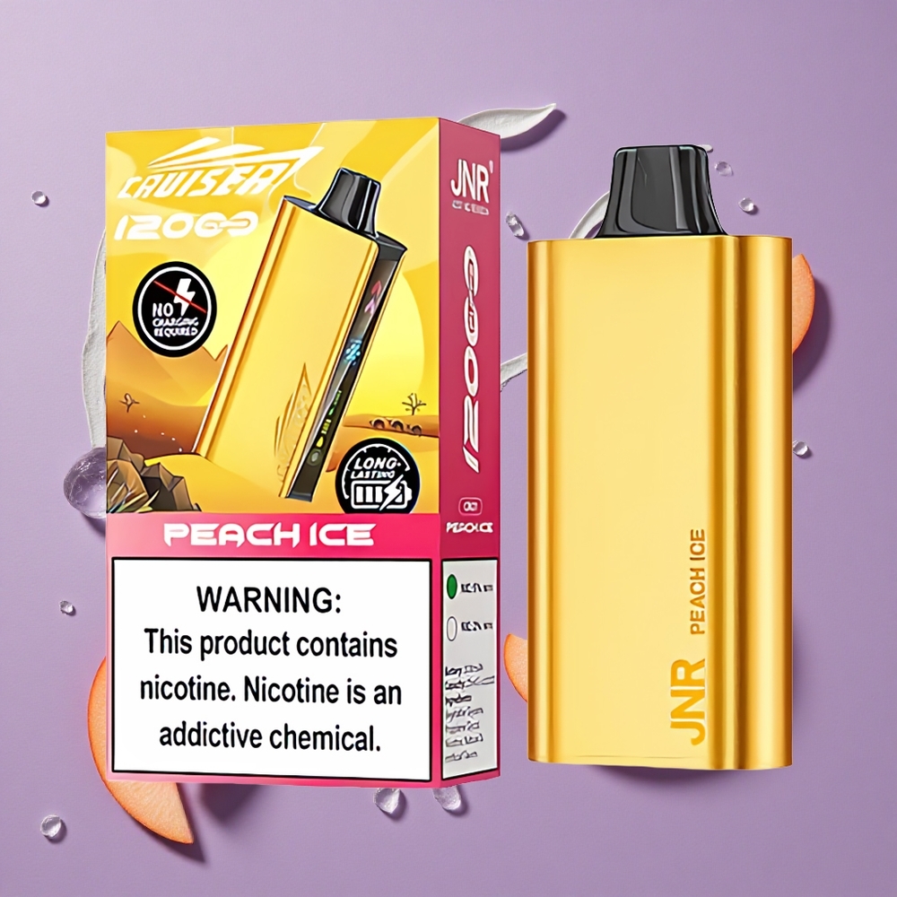 JNR Cruiser 12000 Puffs Peach IJs Geen-Opladen Wegwerp Vape 3500 mAh 25ml