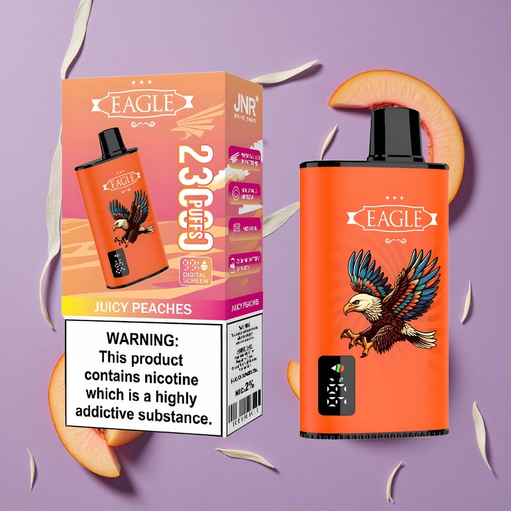 JNR EAGLE Smart 23000 Puffs Juicy Peaches Wegwerp Vape Met Digitale Scherm En 25ml Vloeistofcapaciteit