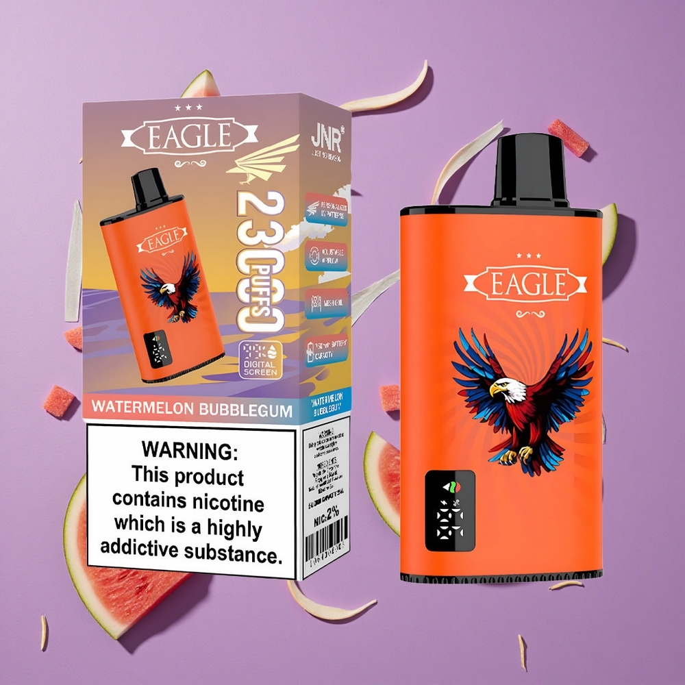 JNR EAGLE Smart 23000 Puffs Watermelon Bubblegum Digitale Display 1.0ohm Mesh Coil