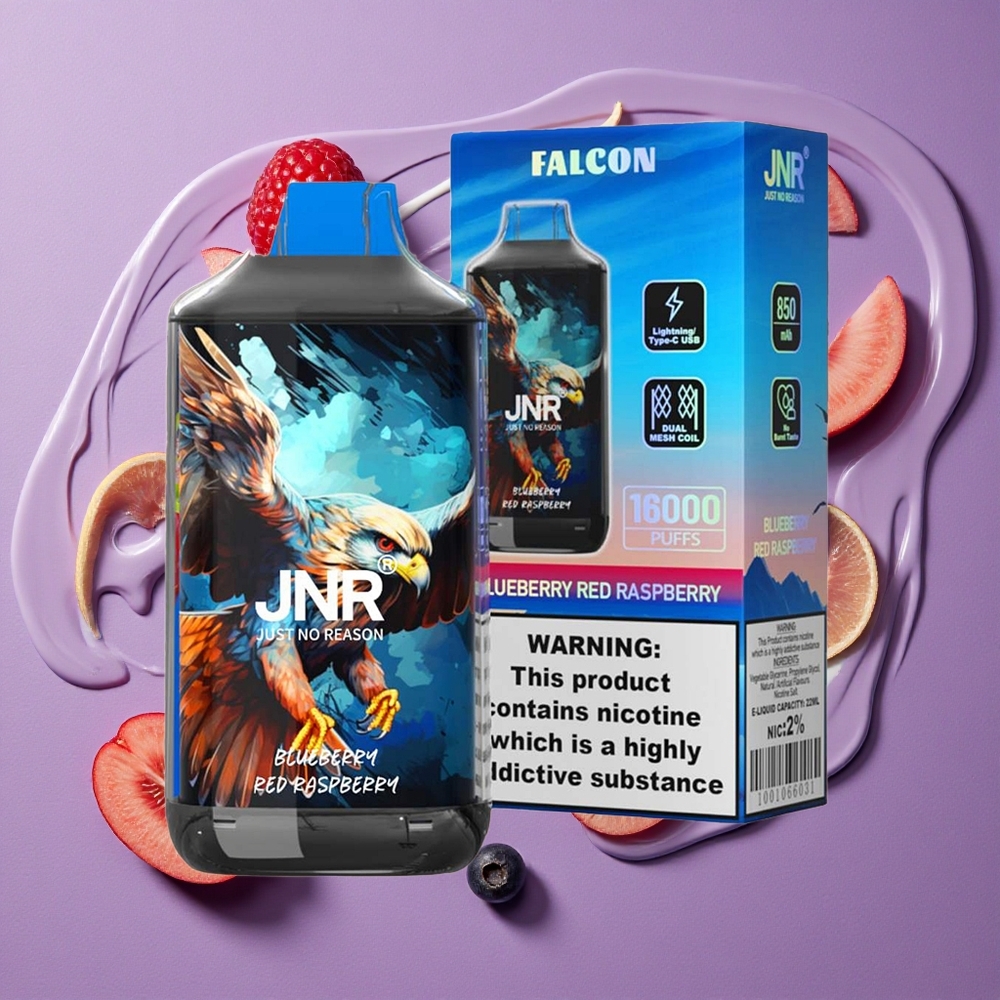 JNR Falcon 16000 Puffs 850 mAh Blauwe Bes Rode Framboos