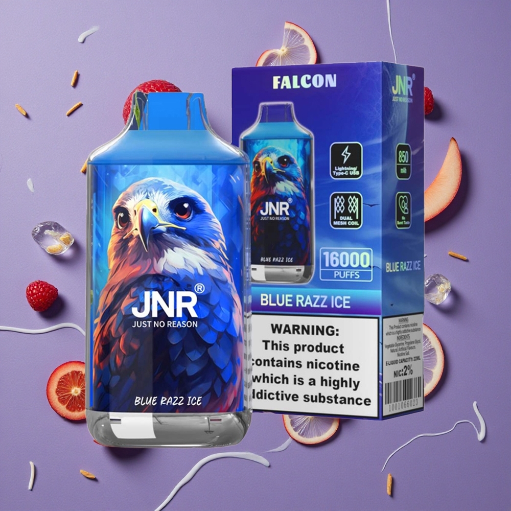 JNR Falcon 16000 Puffs 850 mAh Blauwe Razz Ijs