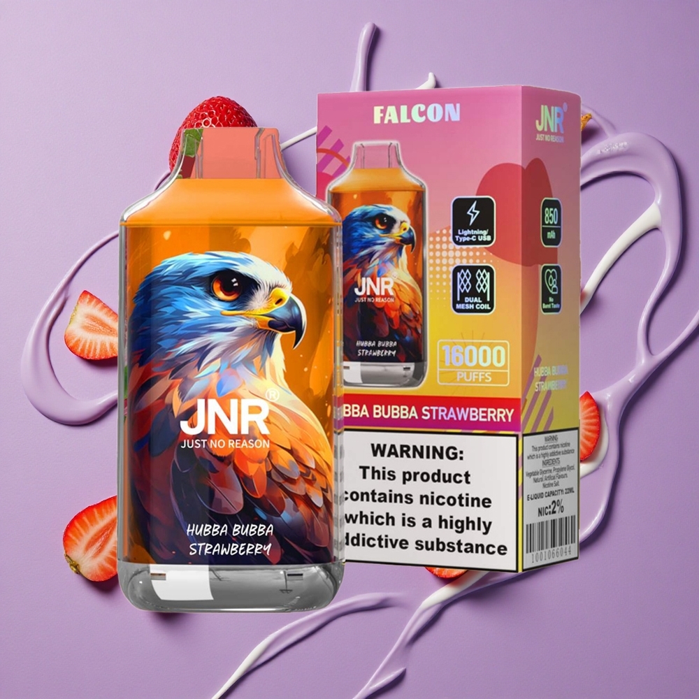 JNR Falcon 16000 Puffs 850 mAh Hubba Bubba Aardbei