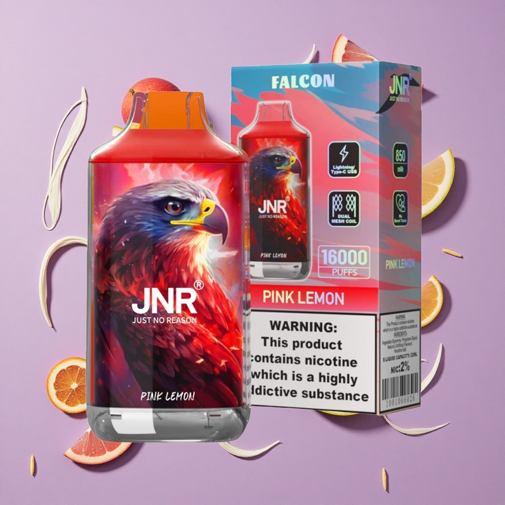 JNR Falcon 16000 Puffs 850 mAh Roze Citroen Smart LED Display