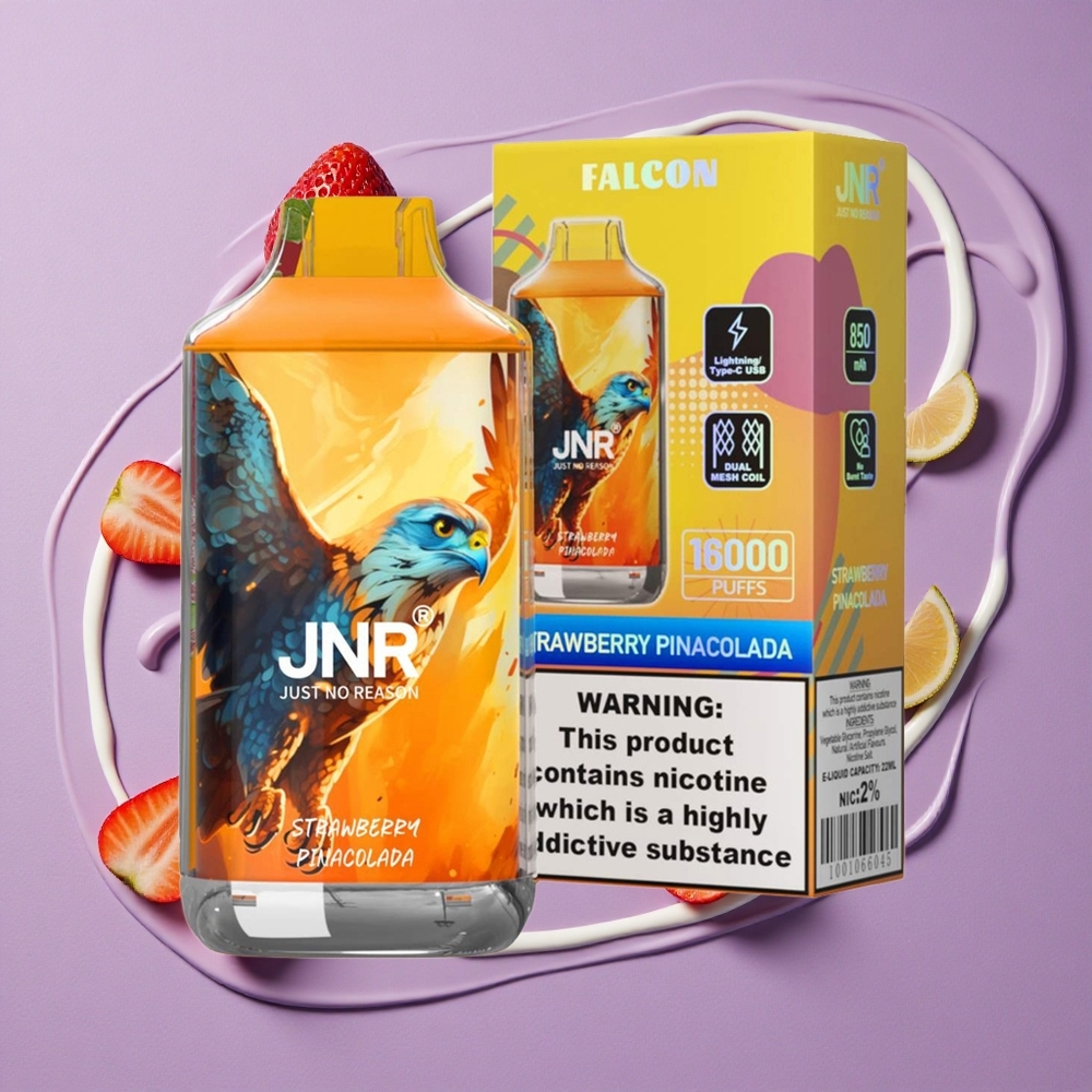 JNR Falcon 16000 Puffs Aardbei Pina Colada 850 mAh Dual Mesh Coil