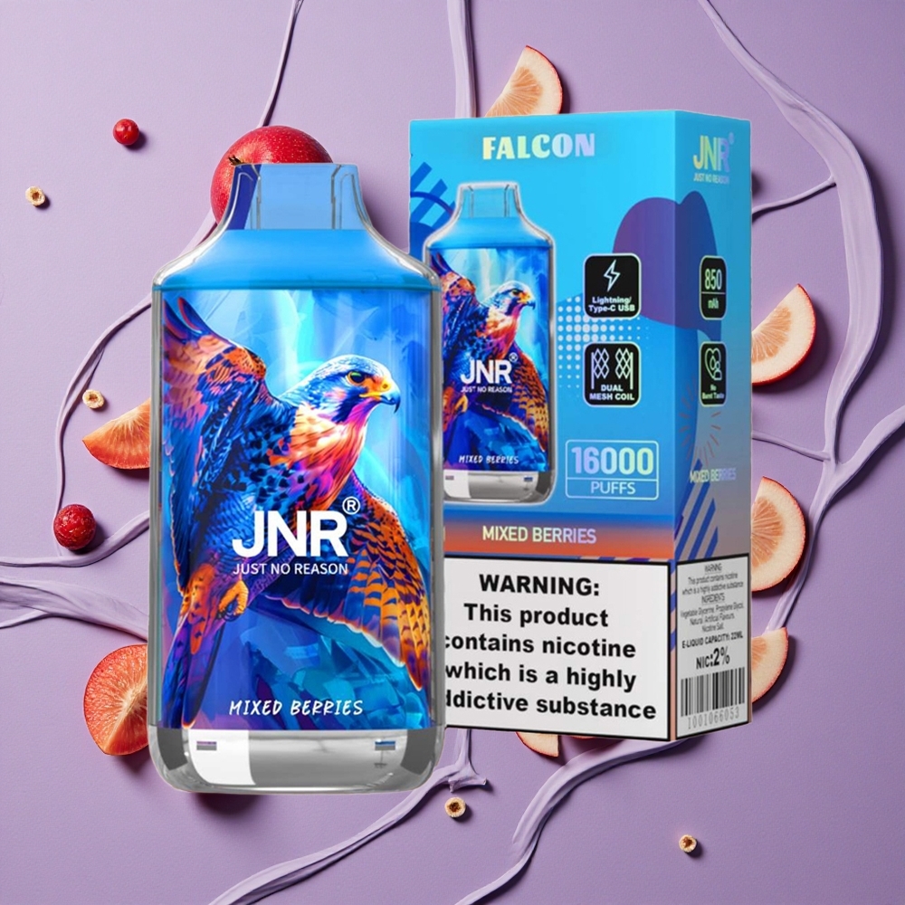 JNR Falcon 16000 Puffs Gemengde Bessen 850 mAh Dual Mesh Coil