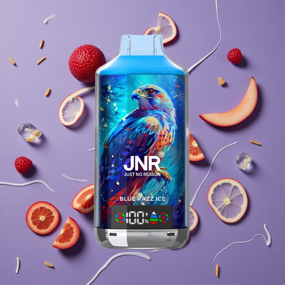 JNR Falcon X 18000 Puffs Blauwe Framboos IJs 750mAh Dual Mesh Coil